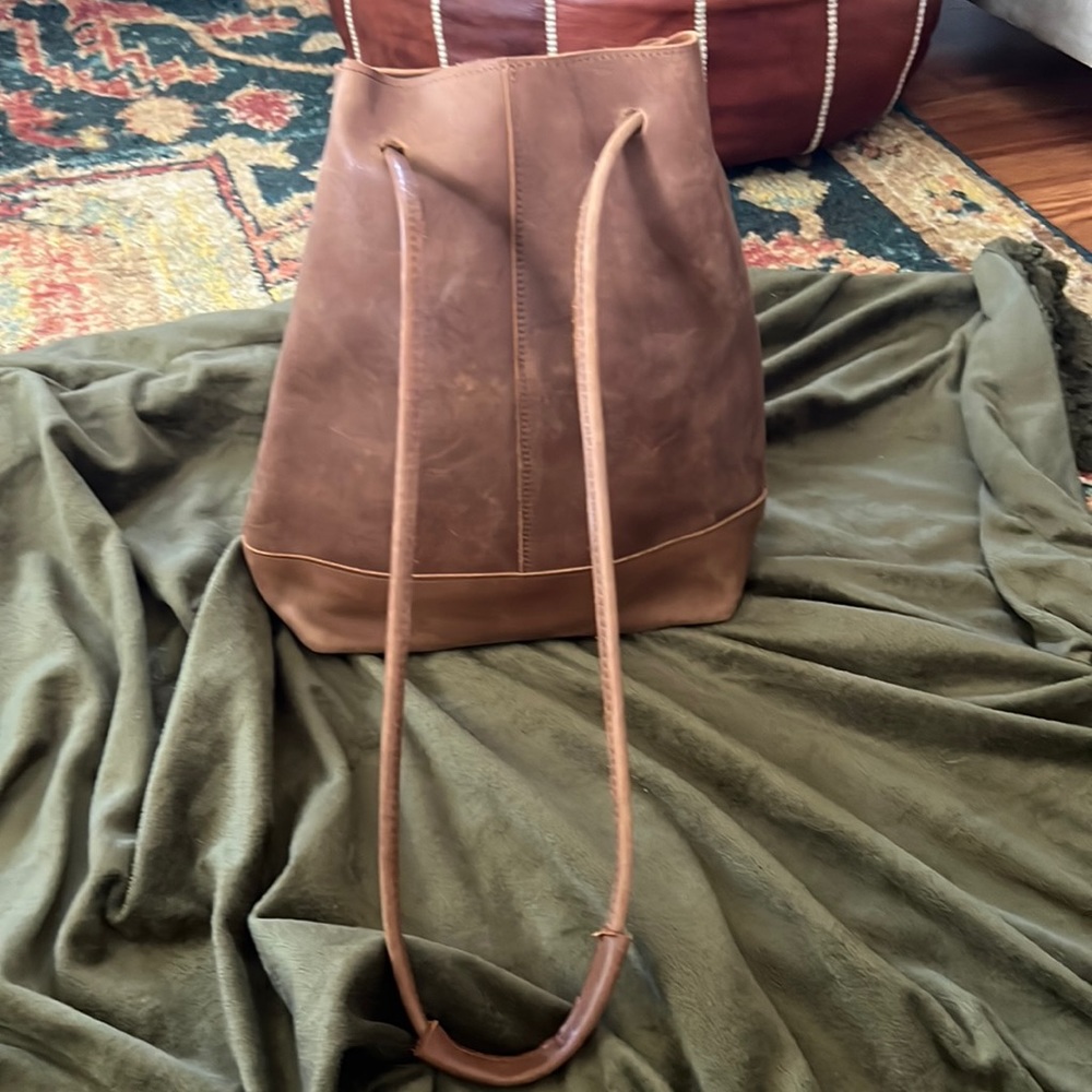 ABLE leather drawstring bag!